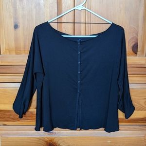 Nike DRI Fit snap button top in black size small